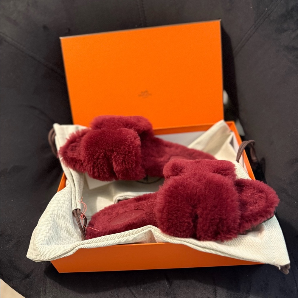 Hermès ORAN SANDAL  Fuzzy Slippers